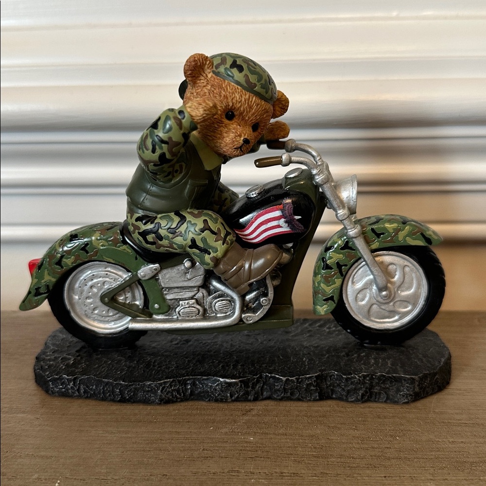“A Proud Salute” Faithful Fuzzies Born to Ride Collection Bear On Motorcycle